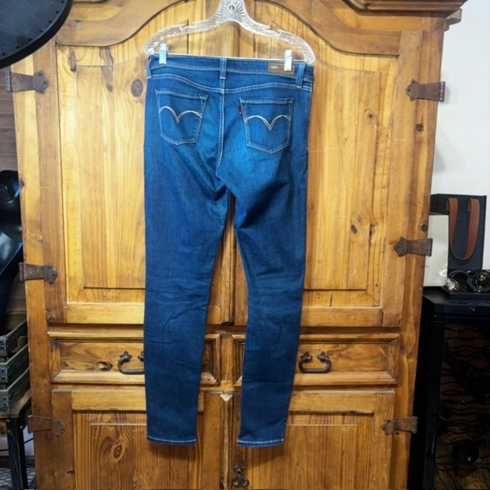 Levis Demi Curve Low Rise Skinny Jeans Dark Wash Blue Denim Womens 29x32 - Picture 2 of 8